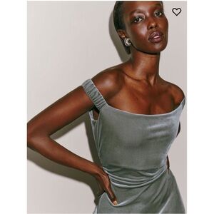 Reformation Ritz knit velvet dress in grey - size S